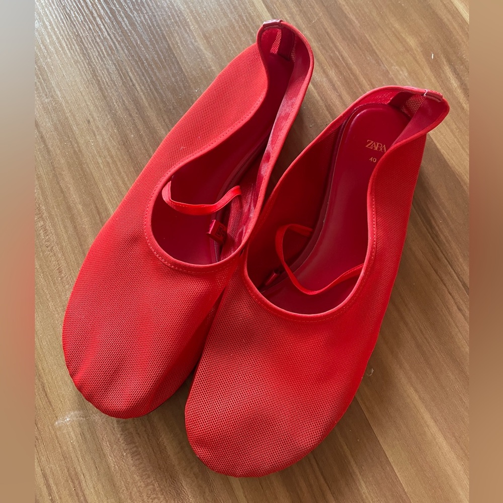 Zara Red Flats